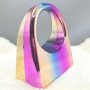 Acrylic Evening Clutch Top Handle Hobo Bag, Glossy Metallic Tote Bag Dazzling