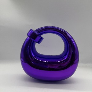 Acrylic Evening Clutch Purse Top-handle Moon Hobo Bag, Pillow Handbag Purple