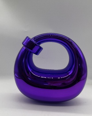 Acrylic Evening Clutch Purse Top-handle Moon Hobo Bag, Pillow Handbag Purple