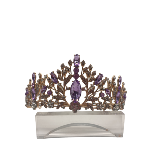 Purple crown retro alloy rhinestone crown headband high-end jewelry