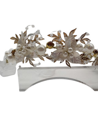 Sweet and Fairy Flower Garland Braided Headband Flower Girl Pearl Headdress