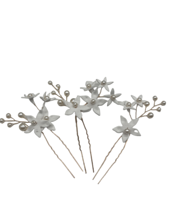 Handmade Beaded Clay Flower Hairpin Hairpin U-Shaped Pin Hair Accessories