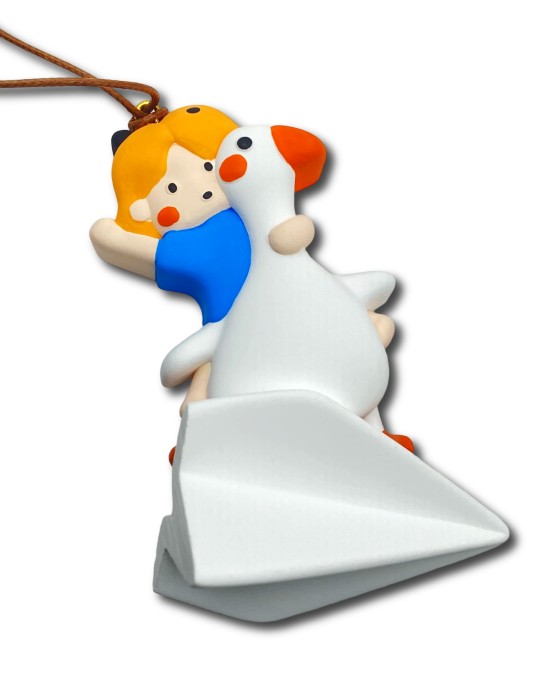 Come On "Duck" Girl White Paper Airplane Pendant Come On "Duck" Girl White Paper Airplane Pendant