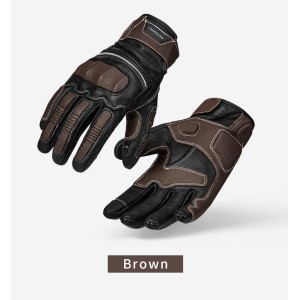 Motorcycle Riding Breathable Genuine Leather Full-Finger Gloves