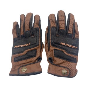 Motorcycle Riding Leather Retro Gloves