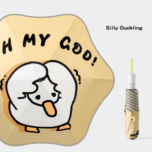 Automatic Folding Safety Reflective Umbrella Cute Duck