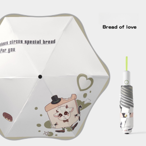Automatic Folding Safety Reflective Umbrella Love Bread