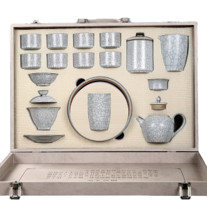  White line texture kungfu tea sets