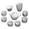  White line texture kungfu tea sets