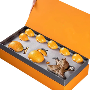 Orange semi-automatic kungfu tea sets