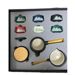 Mountain colourful painting kungfu tea sets