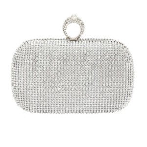 inlaid diamond rhinestone ring evening dress sparkling bridal bag clutch